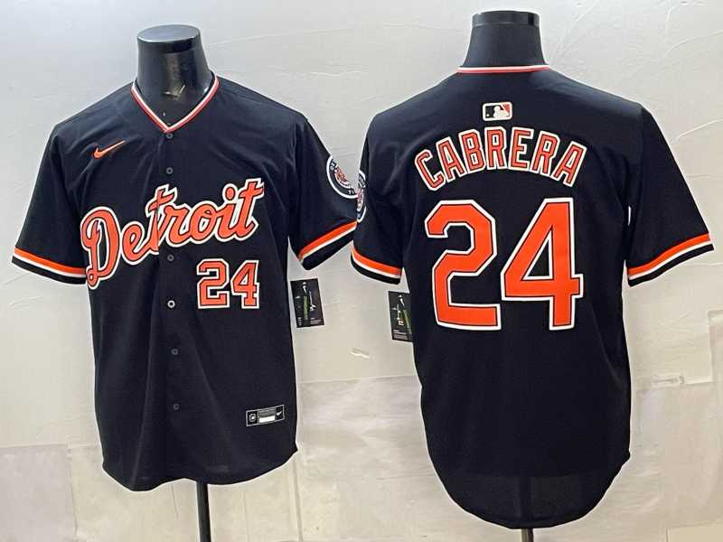 Men Detroit Tigers #24 Cabrera black Game Nike MLB Jersey 2026007